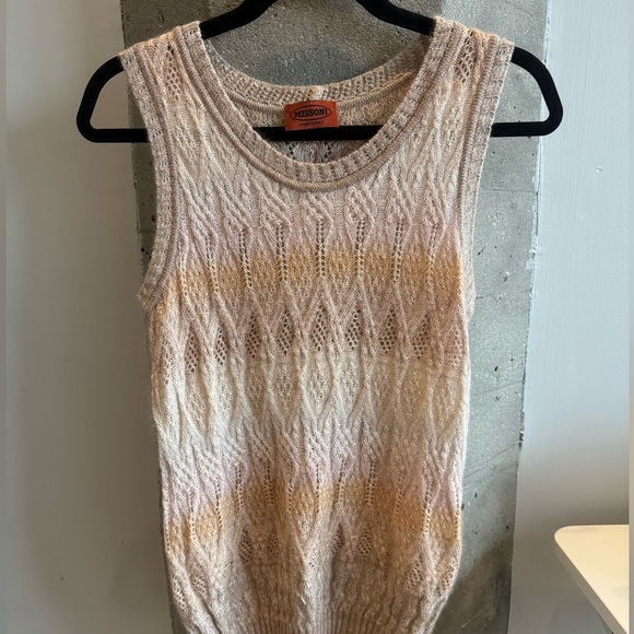 Missoni Textured Knit Sweater in Cream and Tan - Picture 2 of 6
